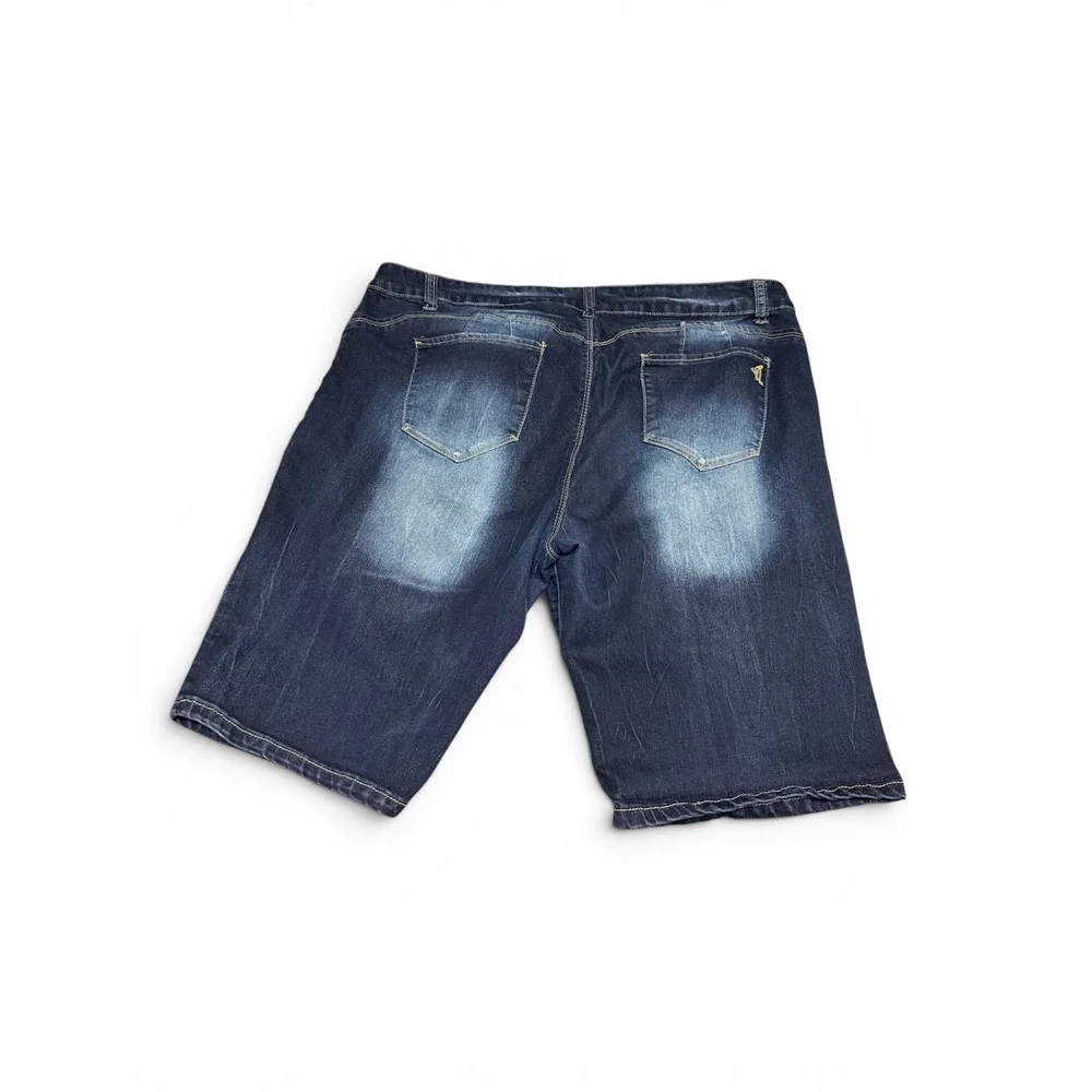 VIP Jeans Womens Dark Wash Stretch Denim Bermuda Shorts Size 18 Plus Size‎